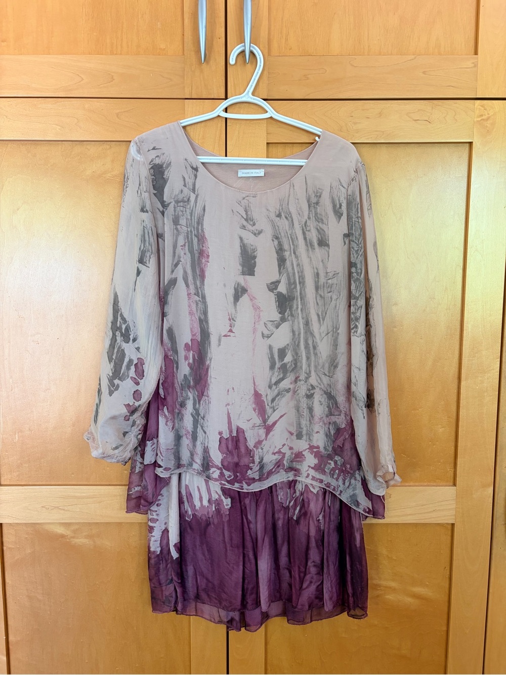 Karma Mauve and Taupe Tie-Dye Midi Dress